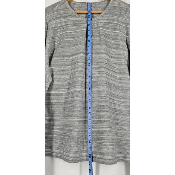 JOHN VARVATOS MEN'S GRAY STRIPED 1/4 BUTTON UP LONG SLEEVE SHIRT SIZE LARGE - Picture 10 of 11